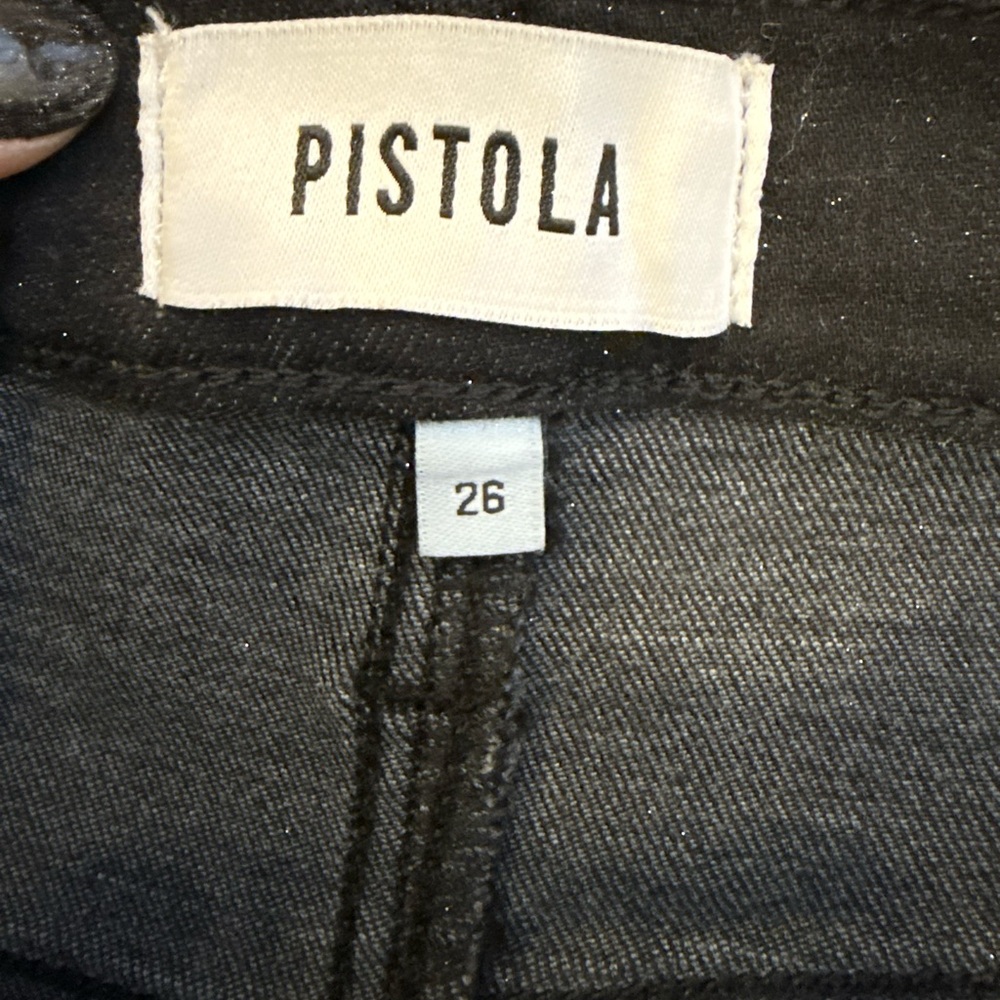 Pistola Colleen High-Waisted Slim Flare Jean Stargaze Black Glitter NEW With Tag - Picture 8 of 10